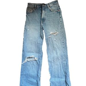 Zara distressed blue jeans, size 2